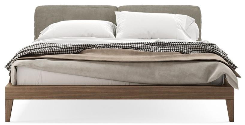 PRADDY Двуспальная кровать из дерева с мягким изголовьем  Ml027  - Вид №1