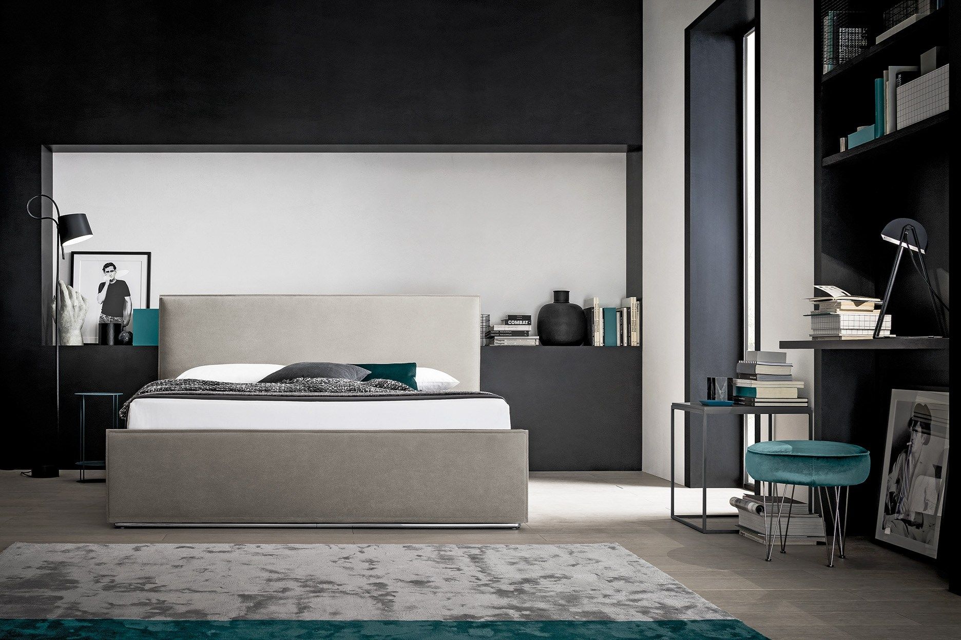 Двуспальная кровать для хранения ткани с мягким изголовьем Felis Bedstories ARCH-00073007 - Вид №2