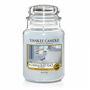 Свеча большая в стеклянной банке "Тишина и спокойствие" Calm and quiet place 623 гр 110-150 часов YANKEE CANDLE  267871 Голубой