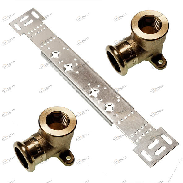 18980G1512 SANHA 8980G монтажный набор, двойная водорозетка ВР 15x1/2 мм 