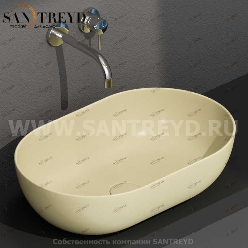B6O54SE Накладная раковина на столешницу  овальная Ceramica Globo T-EDGE