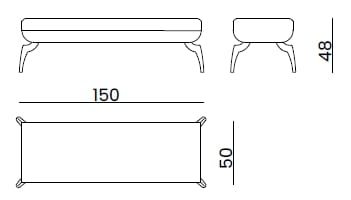 Кожаная мягкая скамья Bizzotto Italia Symphony-Infinity ARCH-00128590 - Вид №2