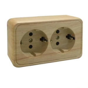 Розетка LK STANDARD, с заземлением со шторками, сосна 13437068 STLM-2071176