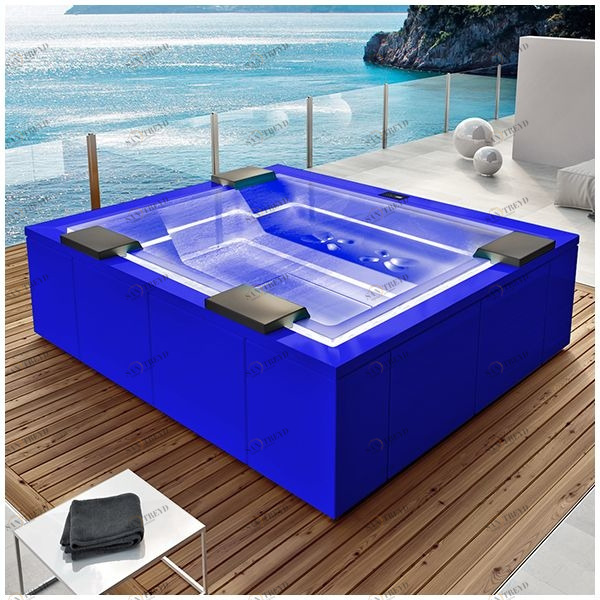 Бассейн Gruppo Treesse Zen PRO-V202P-SI прямоугольный spa с гидромассажем аэромассажем хромотерапией встроенный синий PROV202PSI