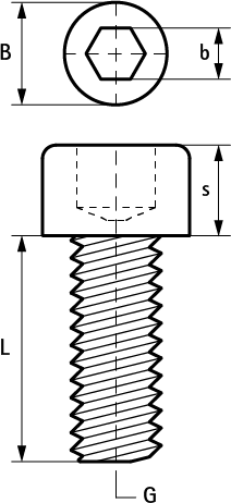 61380825 Монтажный элемент BIS Болты с внутренним шестигранником (BUP1000) для монтажа профиля WALRAVEN  - Вид №1
