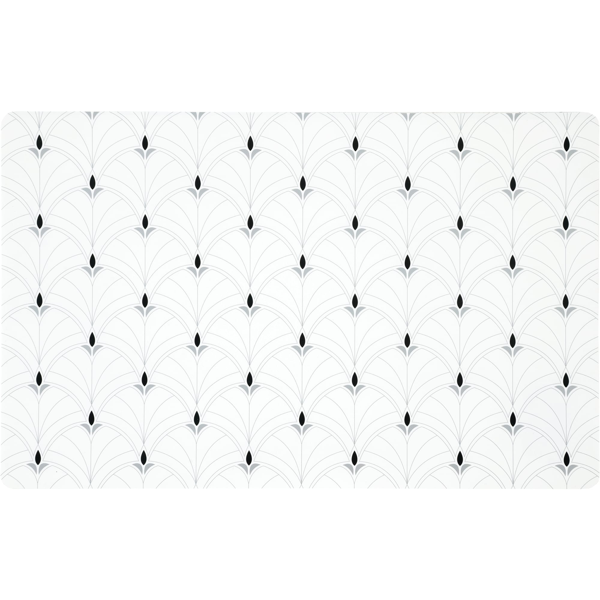 84841727 Салфетка сервировочная «Арабеска» 26x41 см белая/серебряная/черная Santreyd 