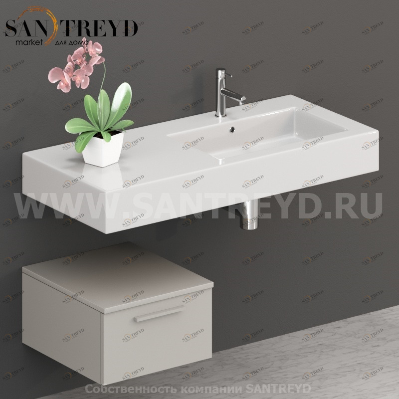 T04552NO2 Столешницы для использования в сочетании с тумбами и открытыми тумбами 45 см серая Globo ARREDO WOOD Италия Ceramica Globo