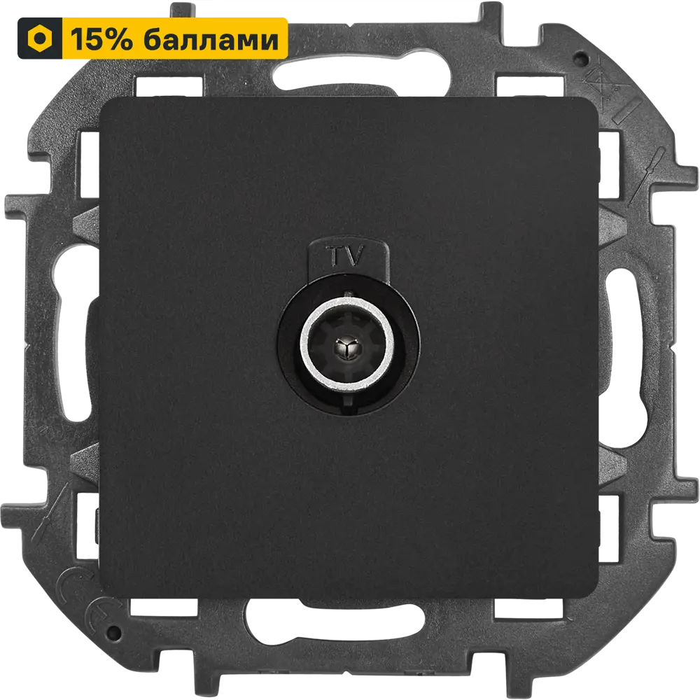 Телевизионная розетка LEXMAN LILIAN антрацит для скрытого монтажа 86761392