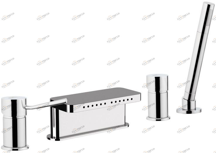 Remer Rubinetterie Комплект для ванны с ручным душем на 4 отверстия Minimal N 06 317 mm