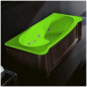 Ванна Gruppo treesse New Classic Young ATC-V674Q-DX-WV-S салатовая с гидромассажем аэромассажем и дезинфекцией прямоугольная правая дерево венге