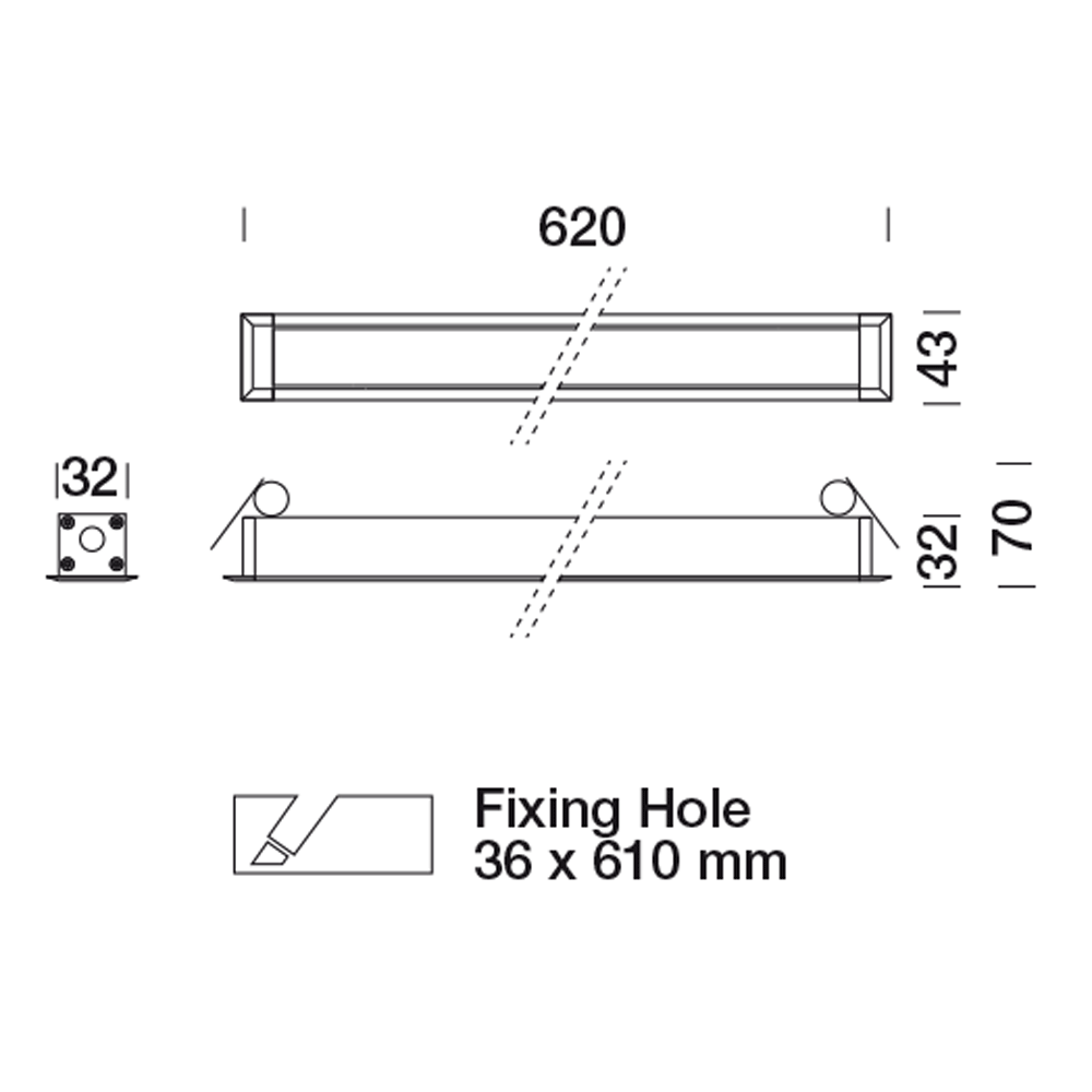 8492568 Встраиваемый в потолок светильник Platek MINI CORNICHE Incasso soffitto  MINI CORNICHE Ceiling recessed 600 mm - LED 4000K 40°  - Вид №10