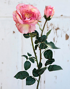 3098 505 a2 Шелковая роза, 1 цветок, 1 бутон, 70 см, светло-розово-темная роза H-andreas