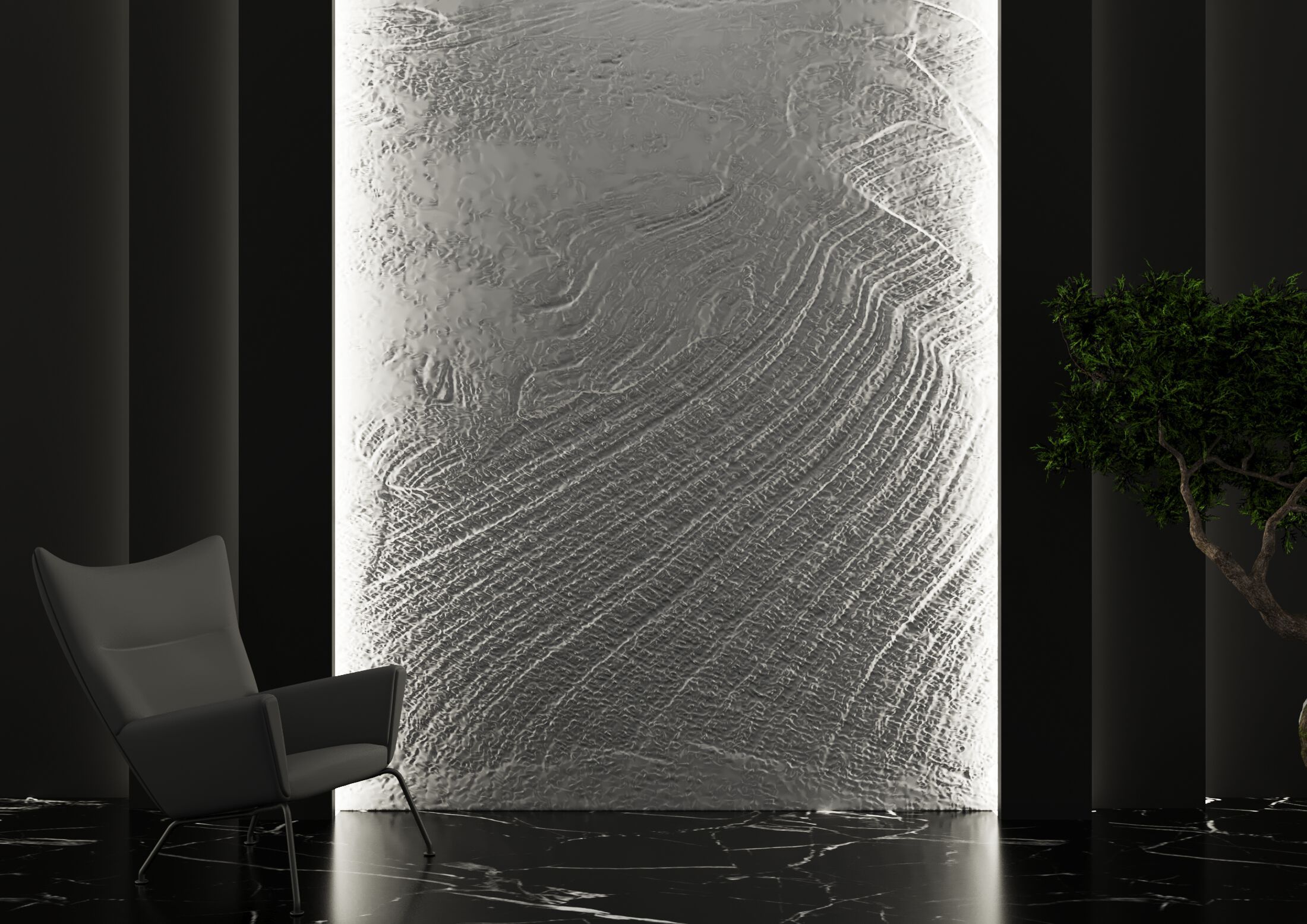 Трехмерная декоративная гипсовая панель WallDeco BREEZE ARCH-00097230 - Вид №1