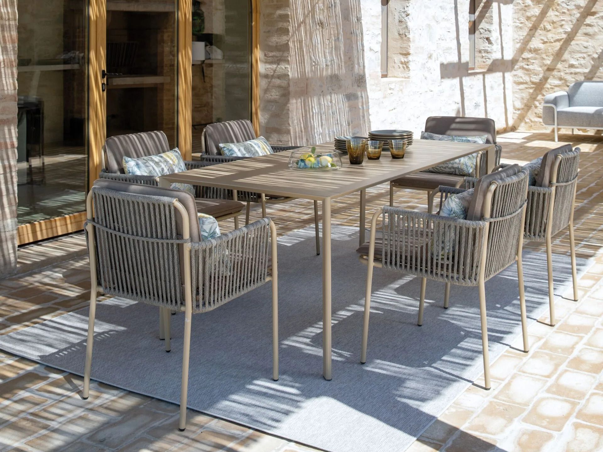 Веревочный и металлический стул с подлокотниками Vermobil KEY WEST ARCH-00126653 - Вид №4