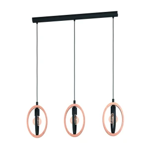 Подвесной светильник деревянный Eglo Basildon E27 3x60 Вт, цвет коричневый 83762425 STLM-2106746