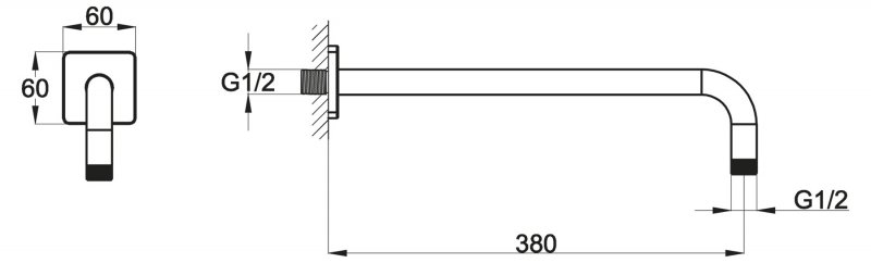 Излив для душа CARIN CAR-DAT-CRM BELBAGNO  - Вид №1