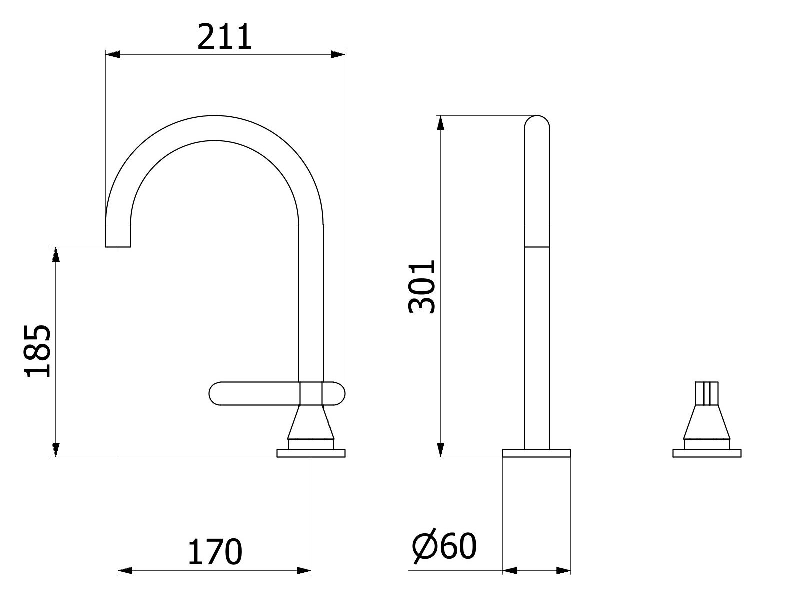 Смеситель для раковины с 2 отверстиями и автоматическим сливом IB Soho ARCH-00066048 - Вид №6