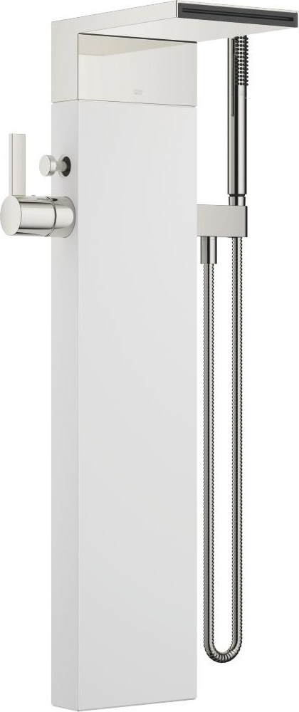 25964979-08 Смеситель для ванны однорычажный с каскадным изливом для свободностоящего монтажа с комплектом с душевым шлангом - платина Dornbracht CL.1