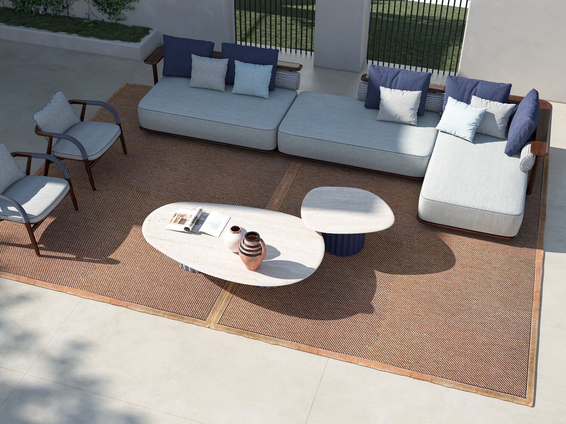 Тканевый модульный садовый диван CPRN HOMOOD Shapes Outdoor ARCH-00060483 - Вид №1