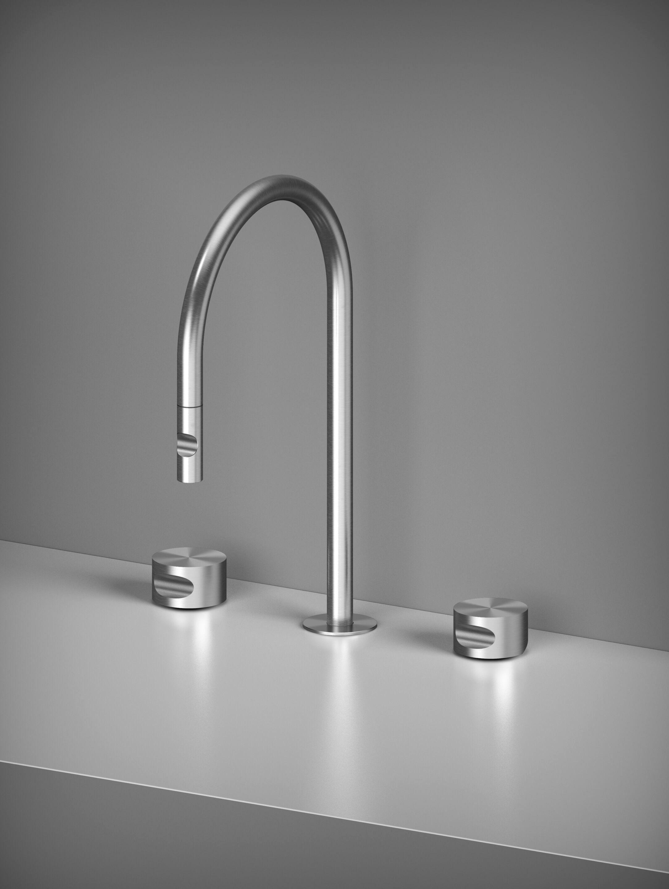 Смеситель для кухни из нержавеющей стали со съемным ручным душем Quadrodesign IdealAqua ARCH-00070750 - Вид №3