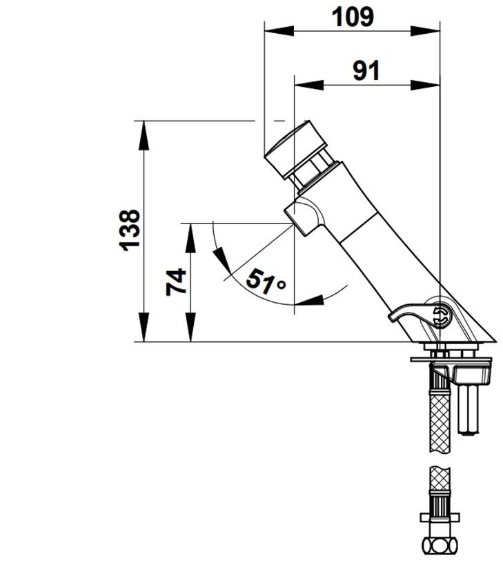 Порционный смеситель Presto NEO 68402 для раковины 68402.0 - Вид №1
