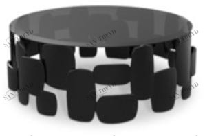 BRABBU Круглый лакированный журнальный столик со стеклянной столешницей sun-id-1429827