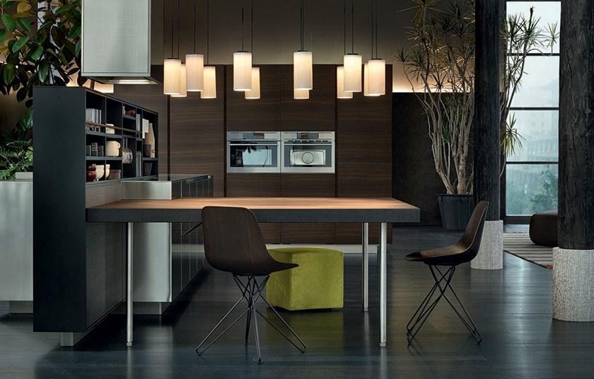 Poliform Кухня из стали и дерева с полуостровом sun-id-1424834 - Вид №2