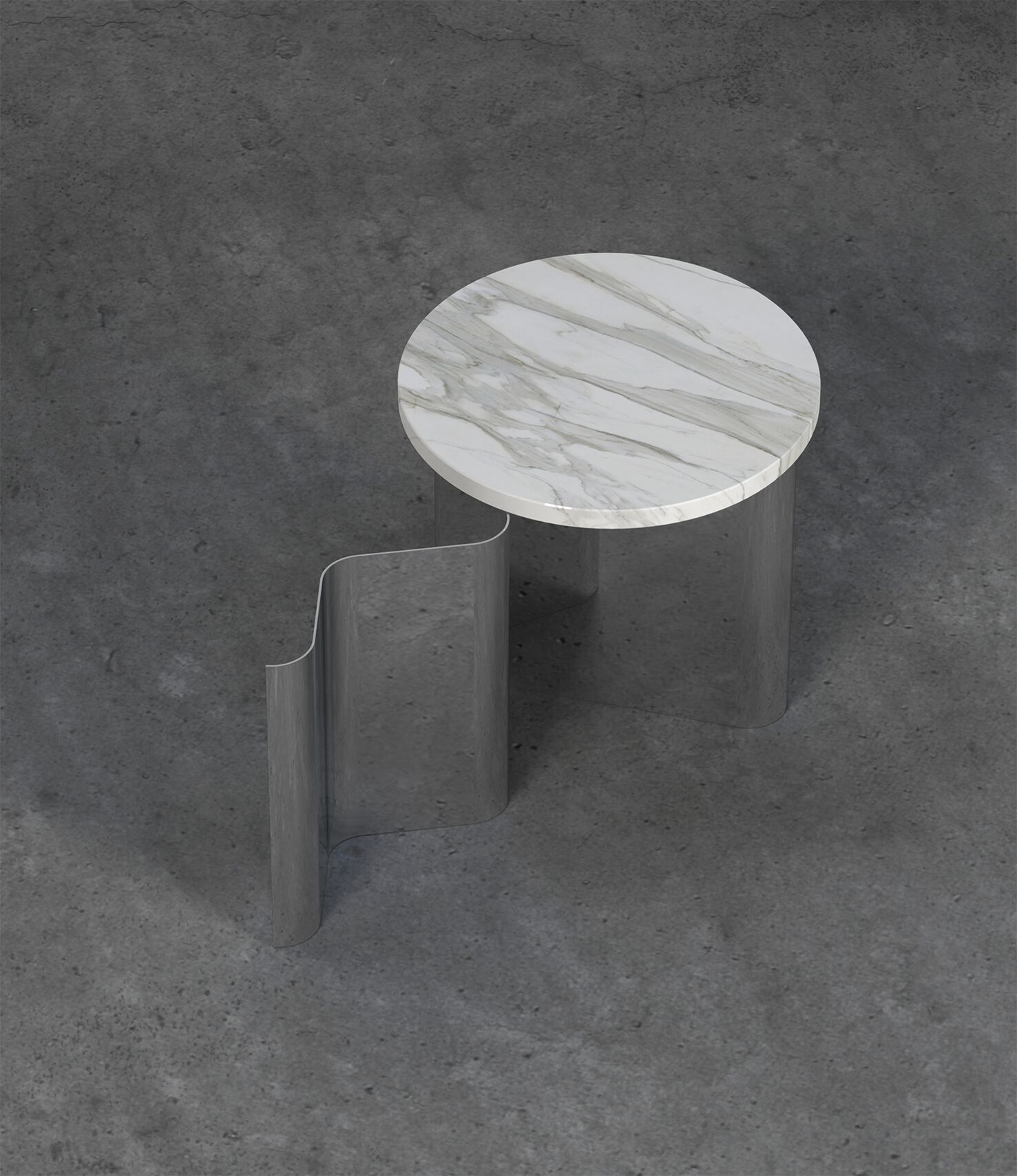 Круглый металлический журнальный столик с мраморной столешницей Secolo SKETCH ARCH-00009434 - Вид №3
