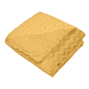 Плед Зигзаг 200x220 см фланель цвет охра 89449304 STLM-2110125