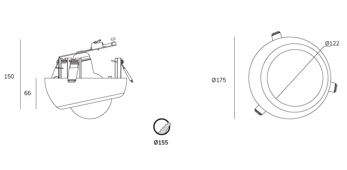 Светодиодный потолочный светильник с полукруглой пробкой Exporlux SPHERICAL LIGHT TE SM ARCH-00039774 - Вид №4