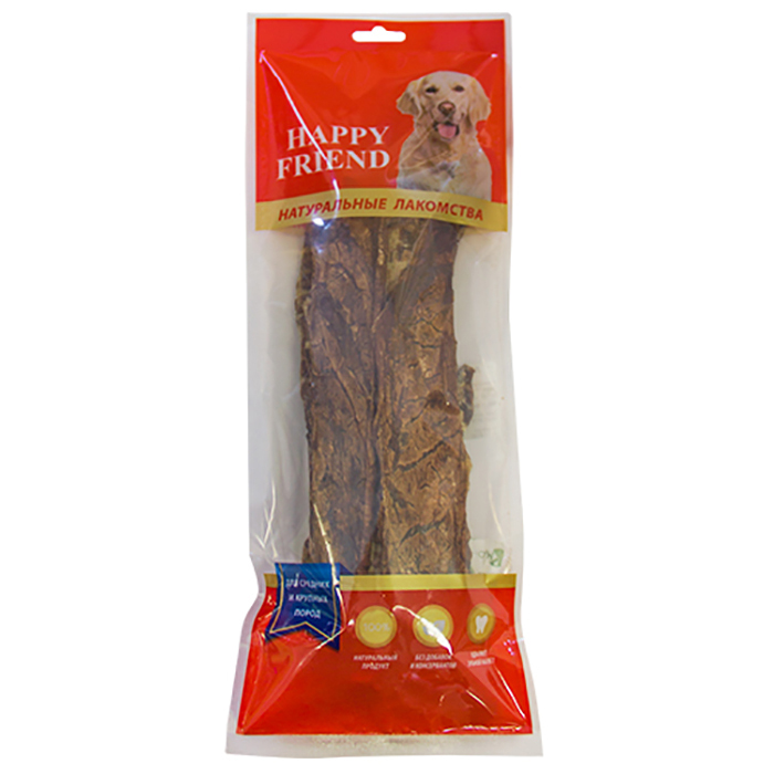 ПР0048367 Лакомство для собак Легкое говяжье для средних и крупных пород 100г HAPPY FRIEND 