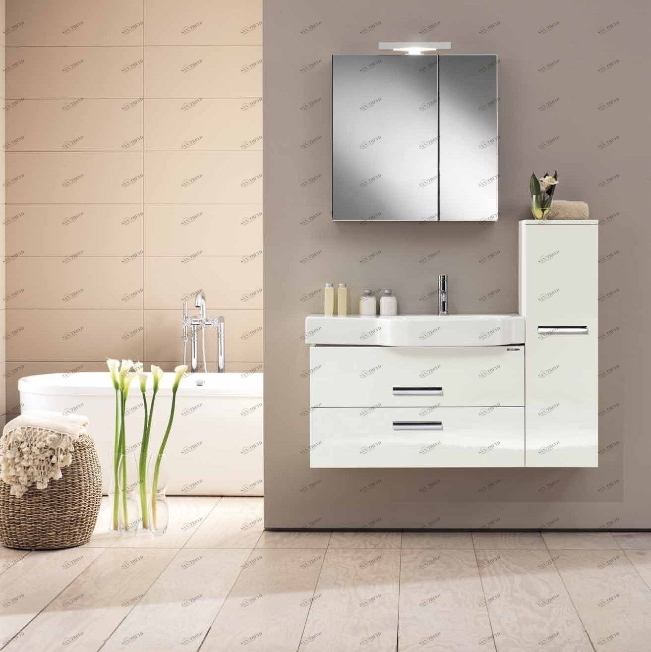 WALL7 Комплект мебели cm 120 (p. 35/45) Berloni Bagno 43302
