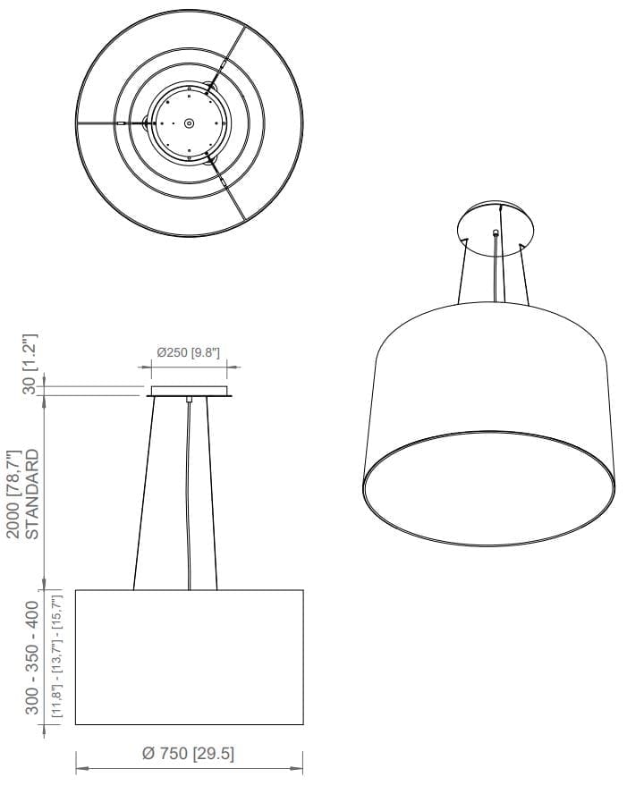 Ткань подвесной светильник Contardi цирк ARCH-00010320 - Вид №1
