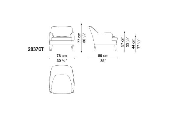 Кресло с подлокотниками Maxalto ARCH-00077401 - Вид №2