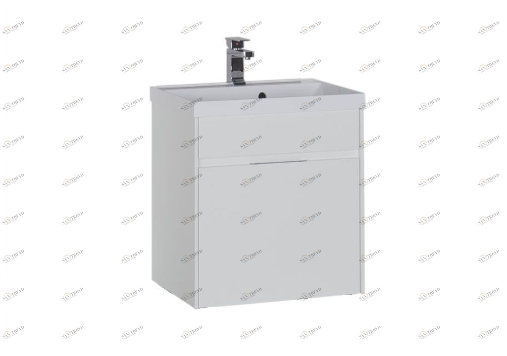 Тумба с раковиной Aquanet Латина 60 белый (1 ящик) 0017993300179393