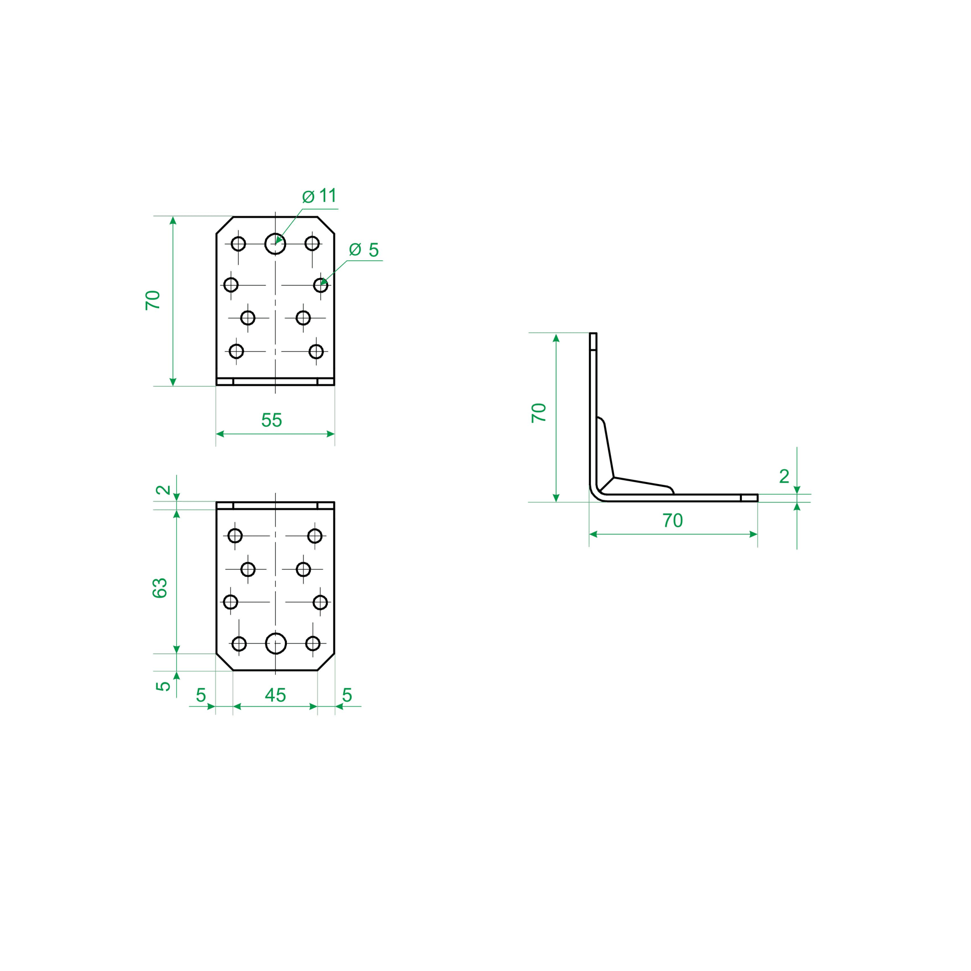 14124143 Угол крепежный 70х70х55х2 Santreyd  - Вид №3