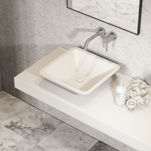 Умывальник с одной квадратной столешницей из смолы