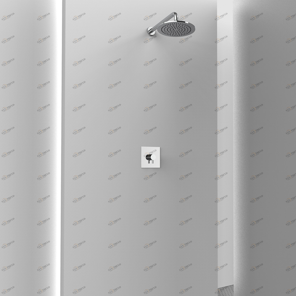 Graffio Полноценный круглый душевой уголок. <br /> Кронштейн, лейка, встроенный смеситель. AM010 M 