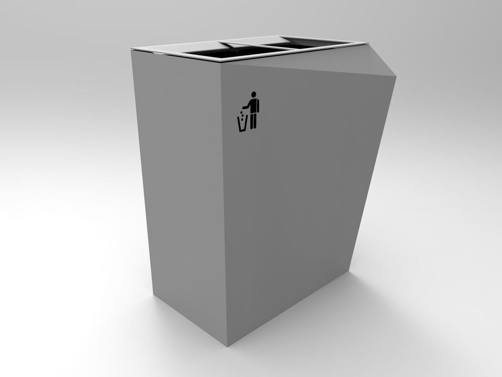 Наружная оцинкованная стальная стойка для мусора для мусора CITYSì ORIGAMI ARCH-00120002 - Вид №1