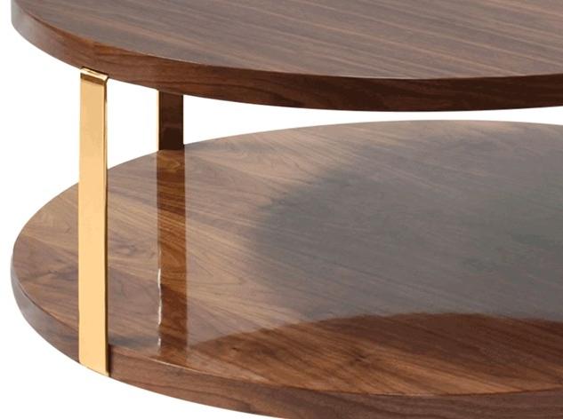 FRATO Низкий круглый деревянный журнальный столик  Ffu080004aab  - Вид №1