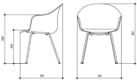 arrmet Стул полипропиленовый с подлокотниками Máni armshell plastic sun-id-1488798 - Вид №1