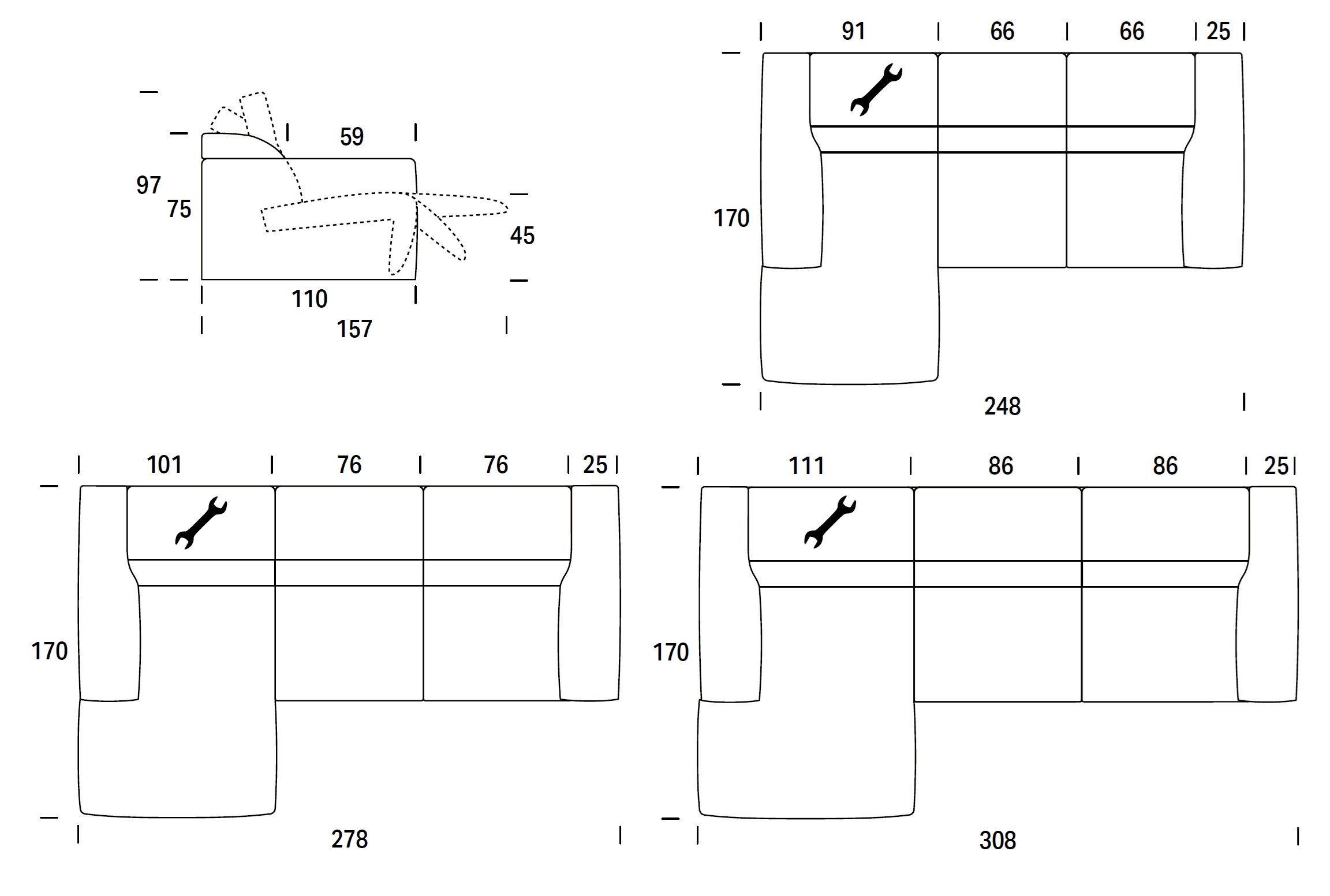3-местный тканевый диван с полуостровом Felis Softliving ARCH-00046948 - Вид №10