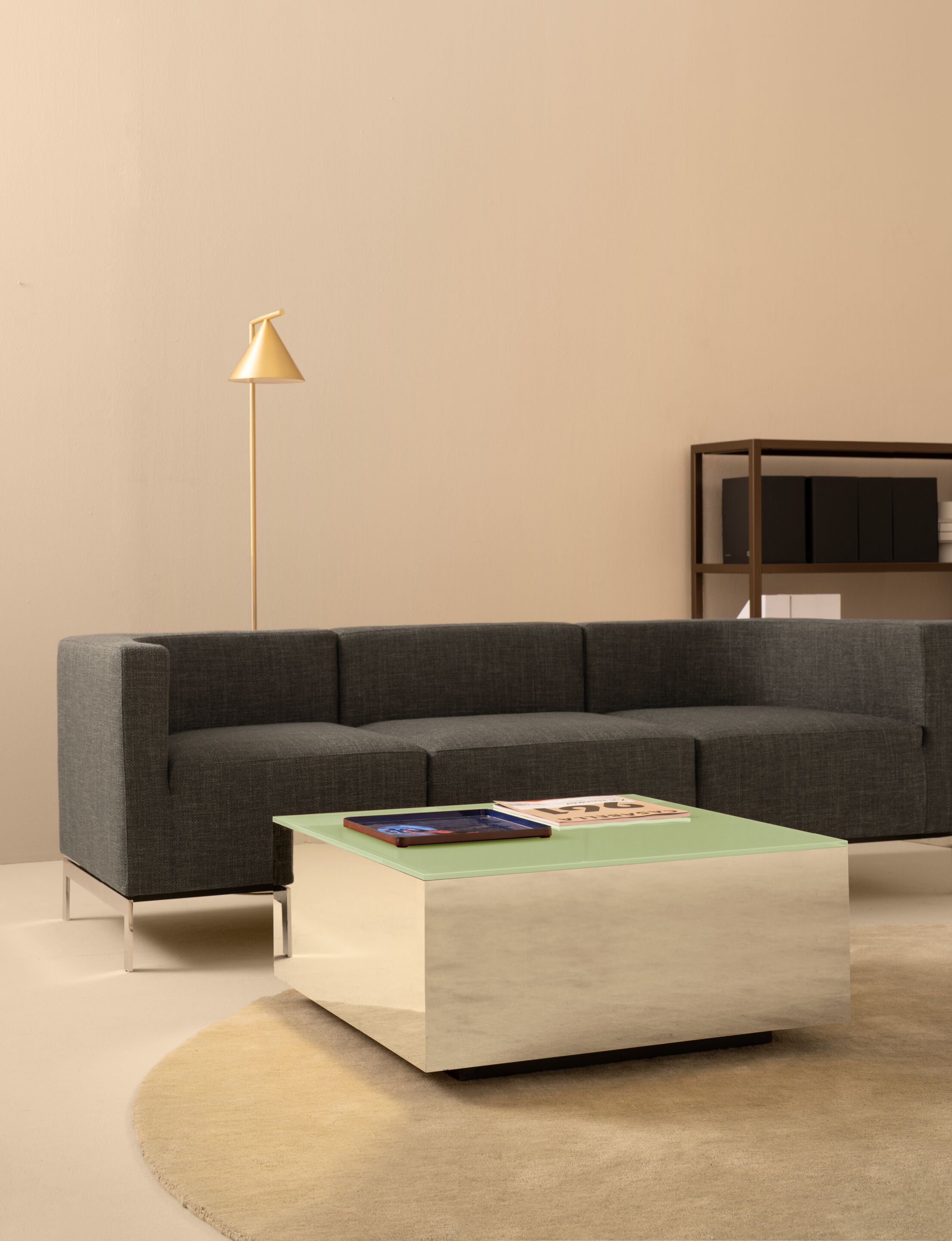 Квадратный низкий журнальный столик из зеркального стекла Quinti Sedute MIRROR ARCH-00009082 - Вид №3