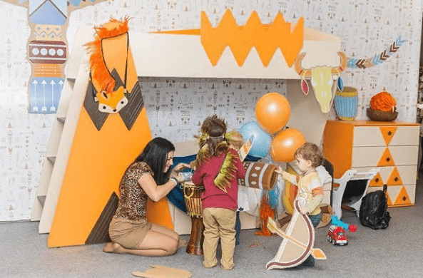 Кровать детская двухъярусная левая "Апачи" МАНДАРИН АПАЧИ 178642 Оранжевый;молочный Santreyd  - Вид №5