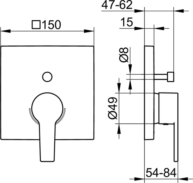 51172010282 Встраиваемый oднорычажный смеситель ванна/душ KEUCO Edition 11 - Вид №2