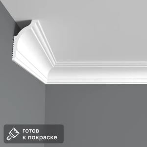 Плинтус потолочный полистирол для натяжного потолка Classic-5 белый 40x70x2000 мм