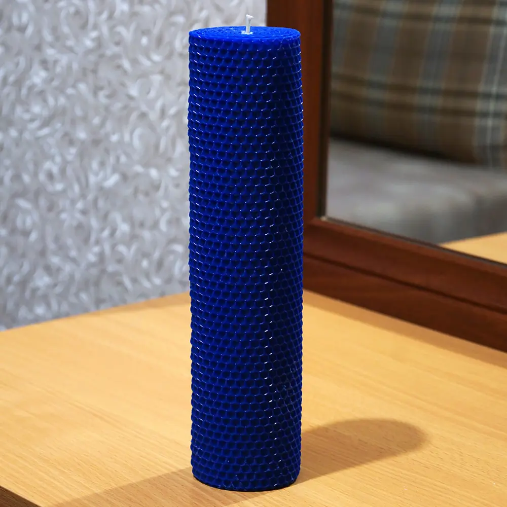 Свеча вощинная цилиндр синяя 6x26 см EVIS STLM-2135452 - Вид №3