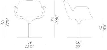 Lapalma Вращающееся кресло из ткани с подлокотниками Pass S121 - Вид №5