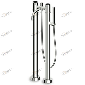 ZSV275.CN - R99657 Отдельно стоящая ванна-душ с переключателем, ручной душ, гибкий шланг 1500 мм. Длина рта 175 мм. Zucchetti Savoir 