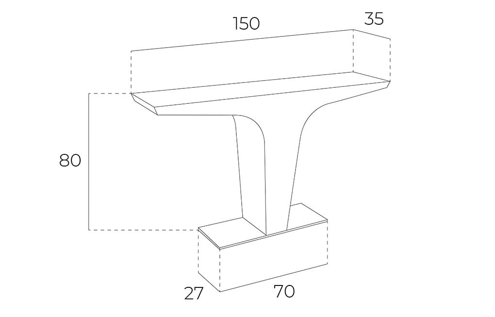 Деревянная прямоугольная консоль Angel Cerda Urban Deco ARCH-00126534 - Вид №4
